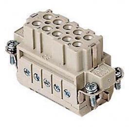 CDAF 10 X, CDA, 10 poles + earth, female insert, with female contacts, silver plated, ILME