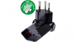 107882, Foldable plug-in socket clip-clap®, Type J (T13), black, Max Hauri