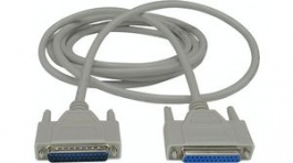 RND 765-00034, D-Sub Cable 25-Pin Male-Female 3 m Grey, RND Connect