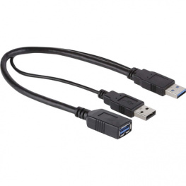 BB-3490-03, USB 3.0 dual-power cable 0.3 m, Maxxtro