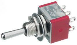 1A26-NF1STSE, Miniature Toggle Switch, On-On-On, Soldering Lugs, Eledis
