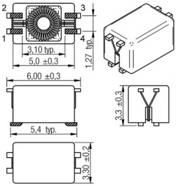 744242471, Ferrite SMD 0.4 A 0.35 Ohm 5 x 3.3 x 3.3 mm, WURTH Elektronik