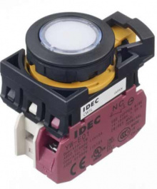 CW1L-M1E10QM4PW, Illuminated Pushbutton Switch, 10 A, 230 VAC, IDEC