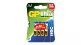 GP 24AUP-C4 / AAA / LR03 ULTRA PLUS [4 шт], Alkaline Primary Battery 1.5V AAA / LR03 Pack of 4 pieces, GP Batteries