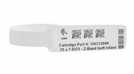 10015359K, Wristband, Polypropylene, 19 x 152mm, 300pcs, White, Zebra