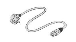 60103-137, Mains Cable UK Type G (BS1363) Plug - IEC 60320 C13, 2.5m, Black, Schroff