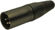 FC6156 Вилка; XLR; "папа"; PIN:4; прямой; на провод; пайка; черный; металл