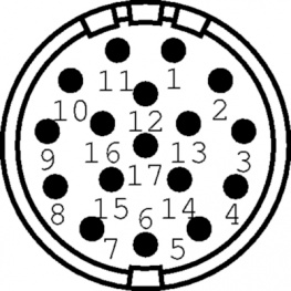 7301 6 17 03 D, Cable connector, 17-pin angled 17P, Hummel