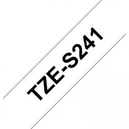 TZE-S241, Этикеточная лента 18 mm черный на белом, Brother