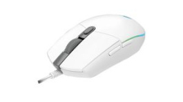 910-005797, Wired Gaming Mouse G203 8000dpi Optical White, Logitech