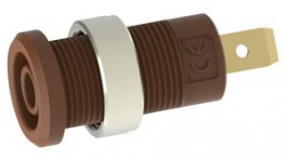 RND 350-00064, Banana Socket  diam.4mm Brown 36A Faston Terminal, 4.8 x 0.8 mm, RND Lab