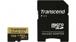 TS64GUSDU3, MicroSD Memory Card 64 GB, 95 MB/s, 95 MB/s, Transcend