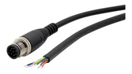 RND 205-01215, M12 Straight Plug Cable Connector, 2m, 8 Poles, A-Coded, Solder, RND Connect