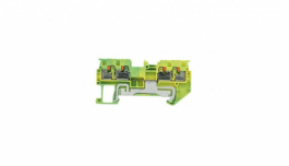 RND 205-01383, Din-Rail Terminal Block, Ground, 4 Positions, Push-In, Green, 0.14 ... 1.5mm\x1a, RND Connect