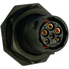 UTS7103W3S, Female receptacle UTS 6-pin size 10, Souriau Esterline Sunbank