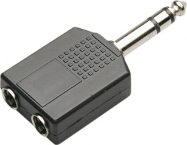 A 076, Audio Adapter, 1 x Jack Plug Stereo 6.3 mm, 6.3/3.5 mm, Goobay