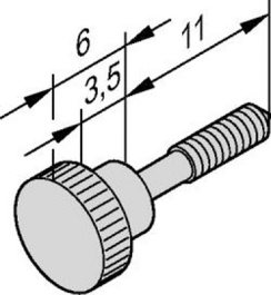 21100-268 [50 шт], Knurled screw M2.5 PU=50 ST, Schroff