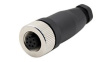 RND 205-01199 M12 Circular Connector, Straight, Socket, 8 Poles, A-Coded, Screw