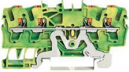 2202-1407, Ground Terminal, Cage Clamp, 4 Poles, 0.25 ... 4mm\x1a, Wago