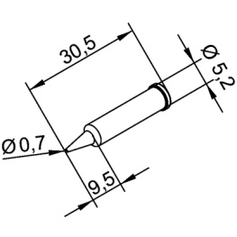 102PDLF07, Паяльный наконечник Заостренный 0.7 mm, Ersa