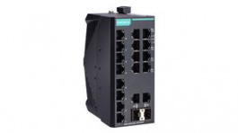 EDS-2018-ML-2GTXSFP-T, Industrial Ethernet Switch 18 RJ45/SFP IP30, Moxa