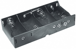 4 X UM1-2.034, Battery holder 4 x D Push button, -