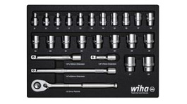 44740, Ratchet Set, 25 Pieces, 1/2", Wiha
