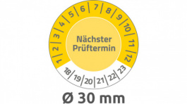 6932, Inspection Plate, 10 sheets/80 labels diam. 30 mm, Yellow, Zweckform