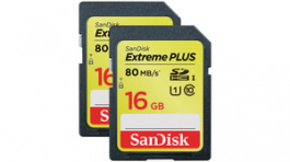 SDSDXS2-016G-X46 [2 шт], Extreme Plus SDHC card 2-pack 16 GB, Sandisk