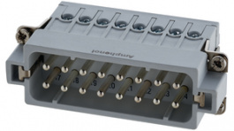 C146 10A016 002 4, Разъем: HDC; контактная вставка; "папа"; C146; PIN: 16; 16+PE; 16А, Amphenol