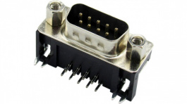 RND 205-00770, D-Sub plug, poles 9, 90deg./solder pcb tht, RND Connect