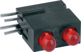1801.1131, LED; в корпусе; красный; 2,8мм; Кол-во диод: 2; 20мА; 60°; 15?30мкд, Mentor
