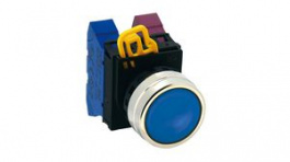 YW4B-M1S, Pushbutton Switch Actuator, Metal, Blue, Momentary Function, IDEC