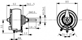 DP170 10K J, Wire potentiometer 10 kOhm linear +- 5 %, Widap AG