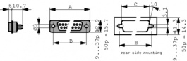 V42254-A1115-B250, D-sub socket 50P, TE Connectivity