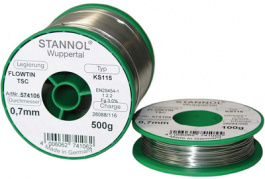 FLOWTIN/TSC/KS100, 574606, Solder wire Sn95/Ag4/Cu1 100 g 1.0 mm, Stannol
