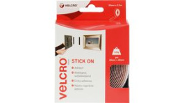 VEL-EC60214, Stick On Hook and Loop White 20 mmx2.5 m, VELCRO