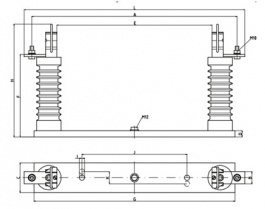 3100102., HH-U 27x140 мм HV-Fuse-Base DIN Standard, Siba