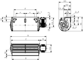 QLZ06 1800-2518, Cross-flow blower AC 230 VACMotorright, Ebmpapst