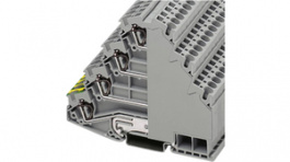 3038338, ST 4-PE/3L feed-through terminal block, 0.08...4.0 mm2 800 vac 28 a grey, Phoenix Contact