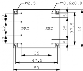 FL 4/12, PCB transformer 4 VA 12 VAC (2x), BLOCK