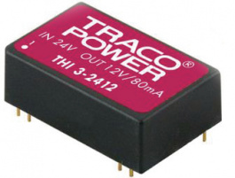 THI 3-2413, Преобразователь: DC/DC; 3Вт; Uвх: 21,6?26,4В; 15ВDC; Iвых: 200мА, Traco Power