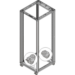 27230-067, 19^ Cabinet, Castor Set 73 x 50 x 50 mm, Schroff