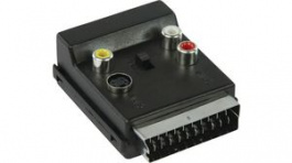 CVGP31903BK, Switchable SCART Adapter, SCART Plug, S-Video Socket + 3x RCA Socket/Scart Socke, Nedis (HQ)