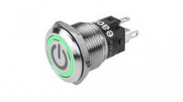 82-5151.2133.B002, Vandal Resistant Pushbutton Switch, Green, 3 A, 240 V, 1CO, IP65/IP67/IK10, EAO