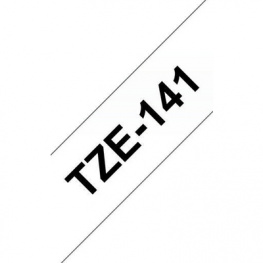 TZE-141, Этикеточная лента 18 mm черный на прозрачном, Brother