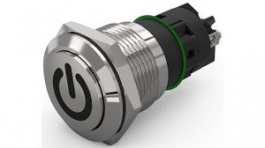 82-5162.1000.B002, Pushbutton Switch, 1CO, Momentary Function, Silver, EAO