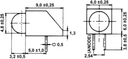 A93B/SYG/S530-E2, PCB LED 5 mm round Green standard, Everlight