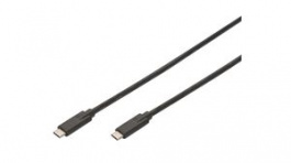 AK-300139-010-S, Cable USB-C Plug - USB-C Plug 1m Black, DIGITUS
