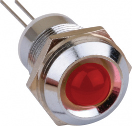 2676.8021, Индикат.лампа: LED; выпуклый; красный; Oотв: O12мм; латунь, Mentor